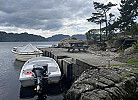 Bucht vor dem Haus mit Inklusivboot Pioneer15