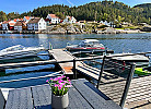 Blick auf den Bootsliegeplatz vor der Terrasse