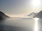 Kirkehamn im Nebel
