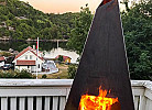 Kamin auf Terrasse