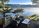 Ein traumhaft schöner Platz. die Terrasse der Fjordlodge